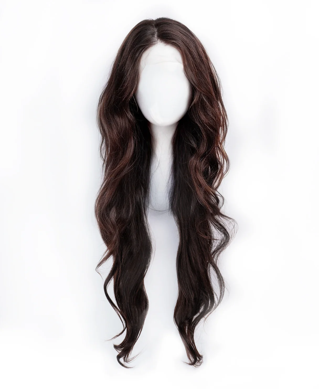 lace front human wig - 26" chocolate brown. - Image 6