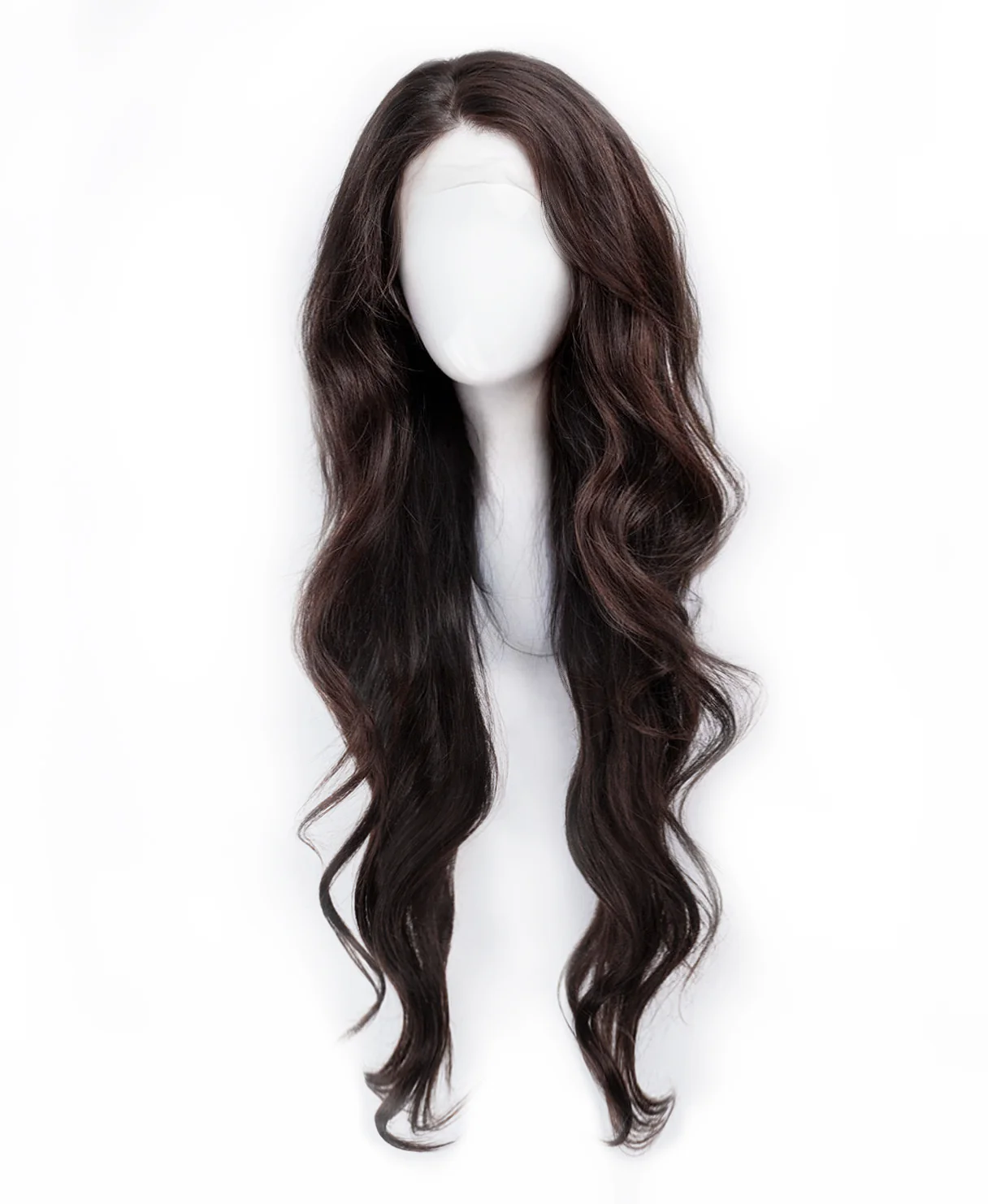 lace front human wig - 26" chocolate brown. - Image 7