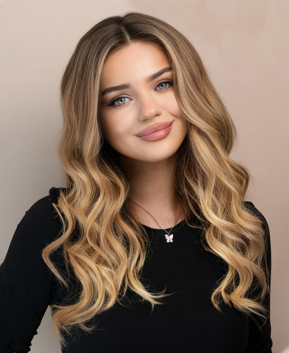 lace front human wig - 20" root melt blonde balayage. - Image 3