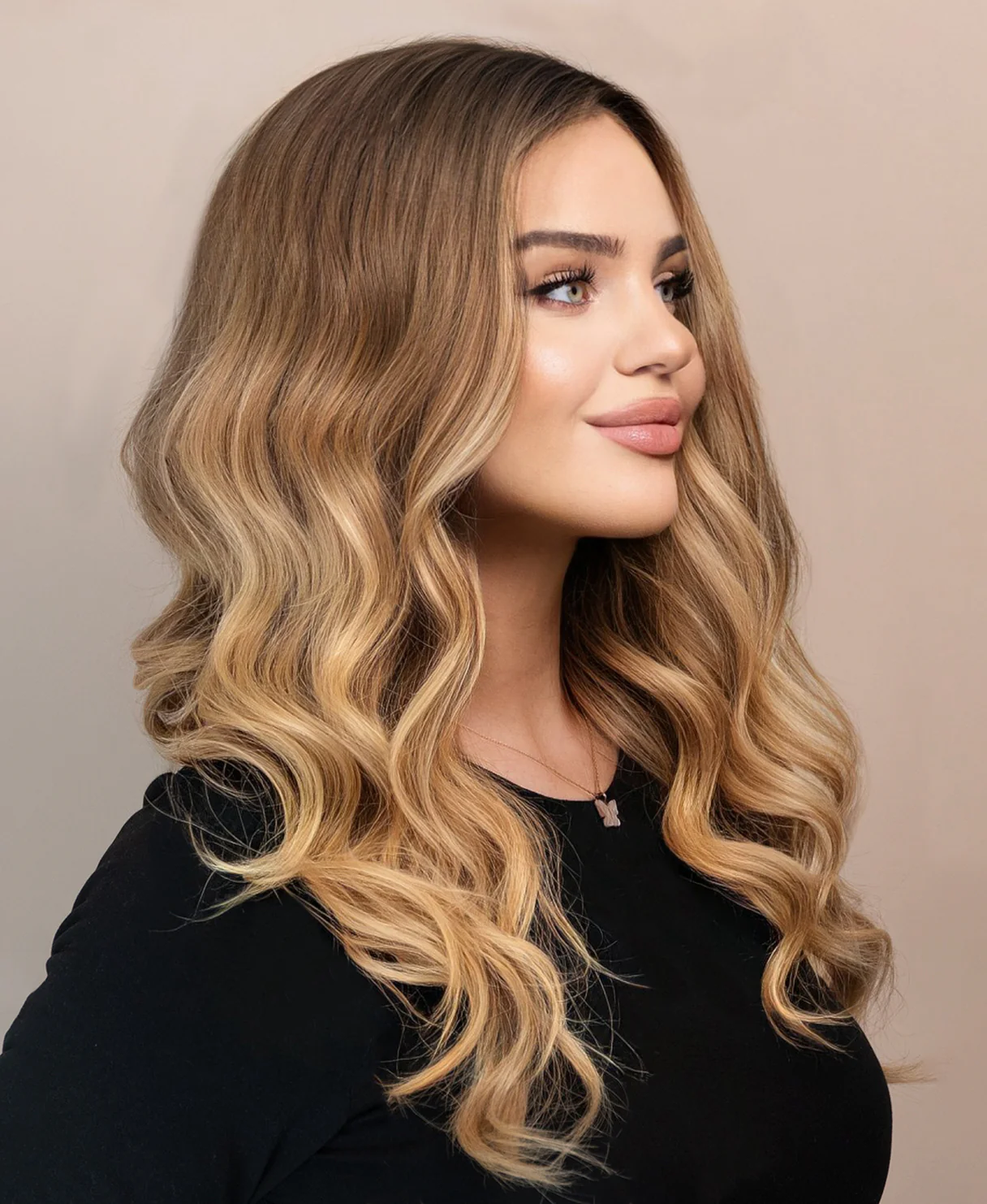 lace front human wig - 20" root melt blonde balayage. - Image 4
