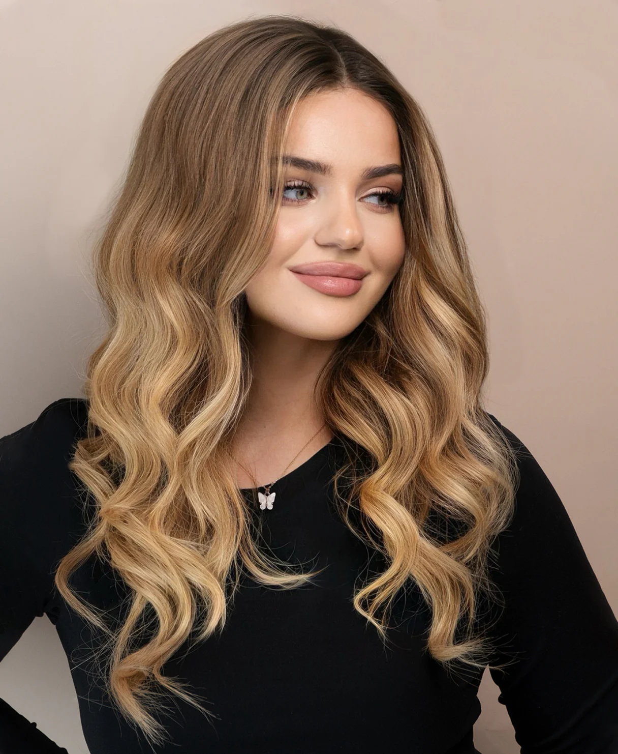 lace front human wig - 20" root melt blonde balayage. - Image 5