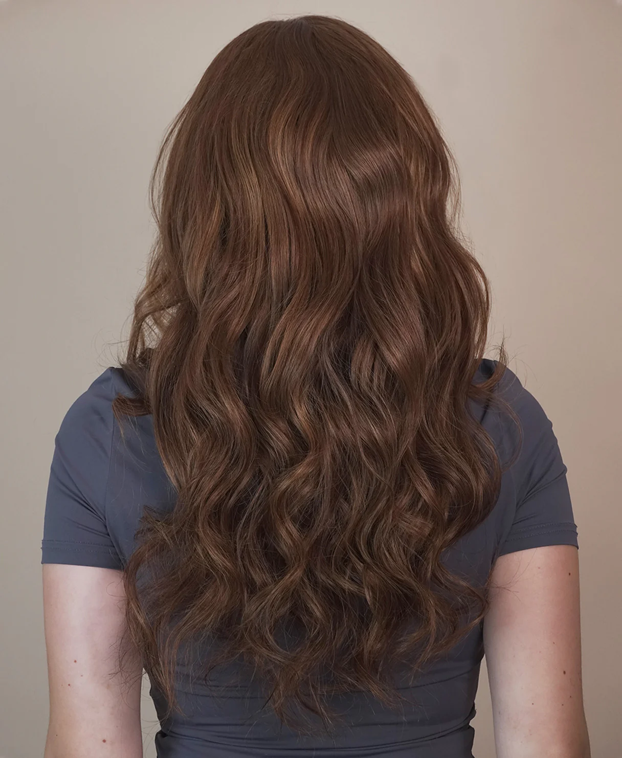 lace front human wig - 20" auburn babylights. - Image 5