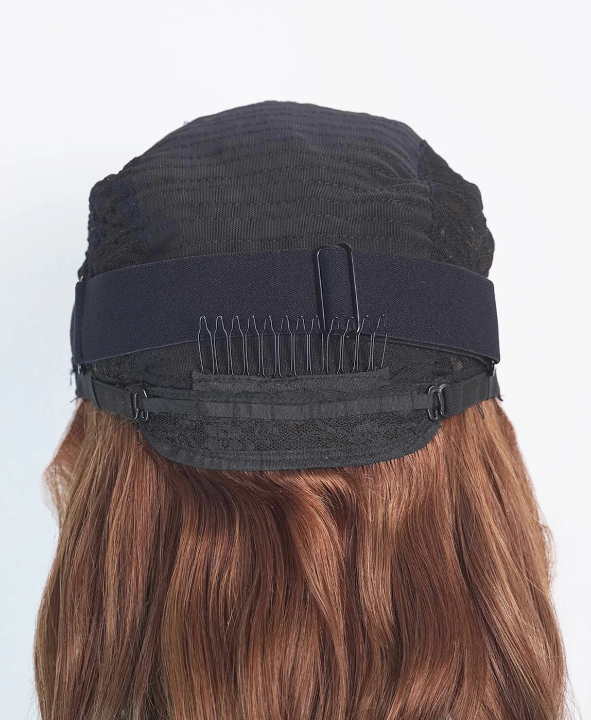 lace front human wig - 20" auburn babylights. - Image 7