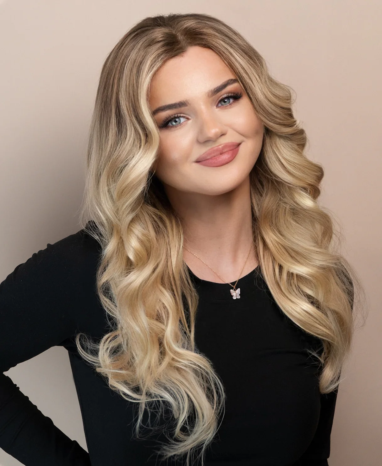 lace front human wig - 20" light blonde balayage. - Image 3