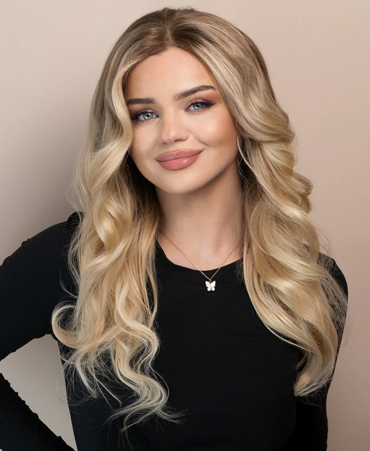 lace front human wig - 20" light blonde balayage. - Image 4