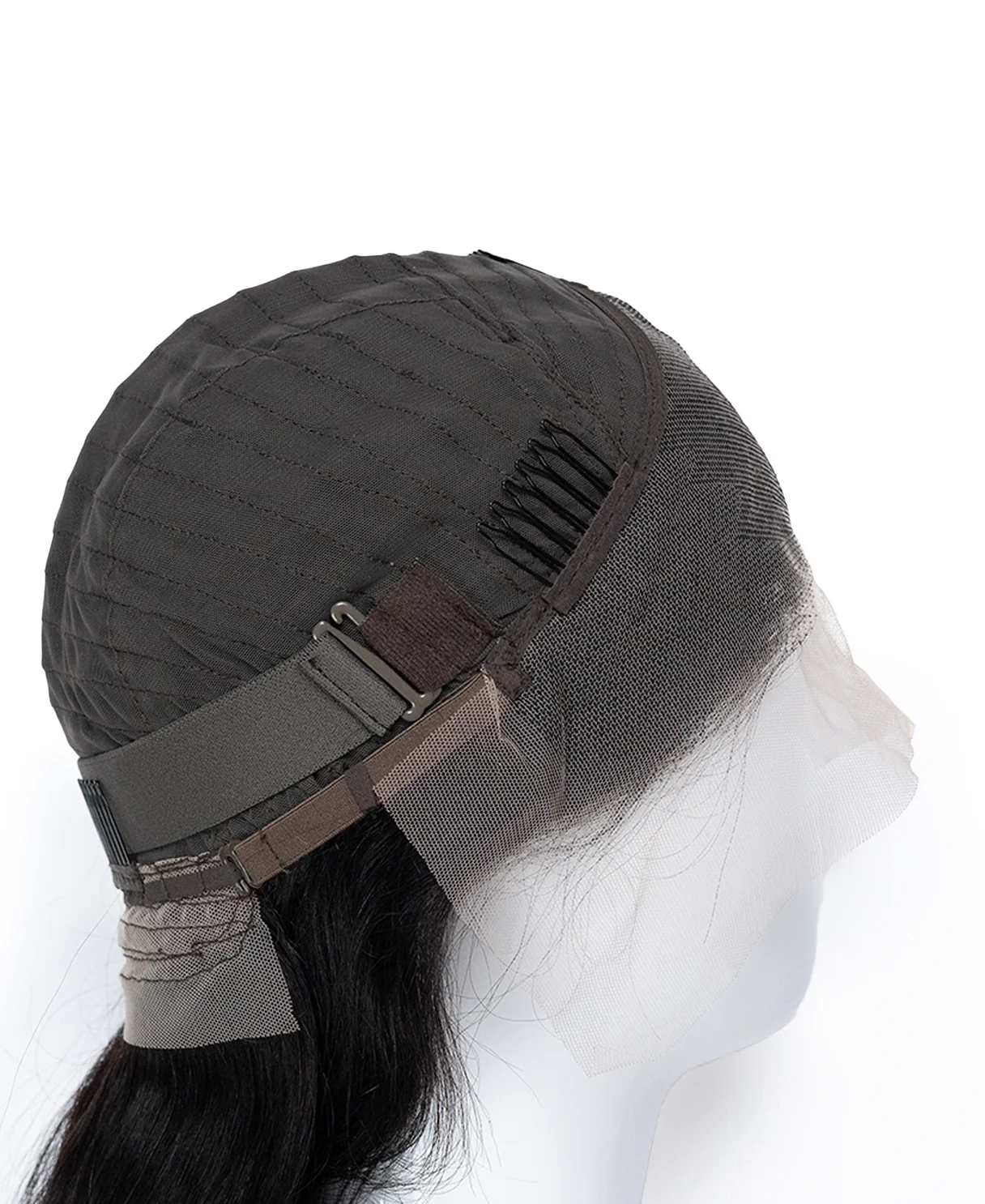 lace front wavy human wig - 18" natural black. - Image 5