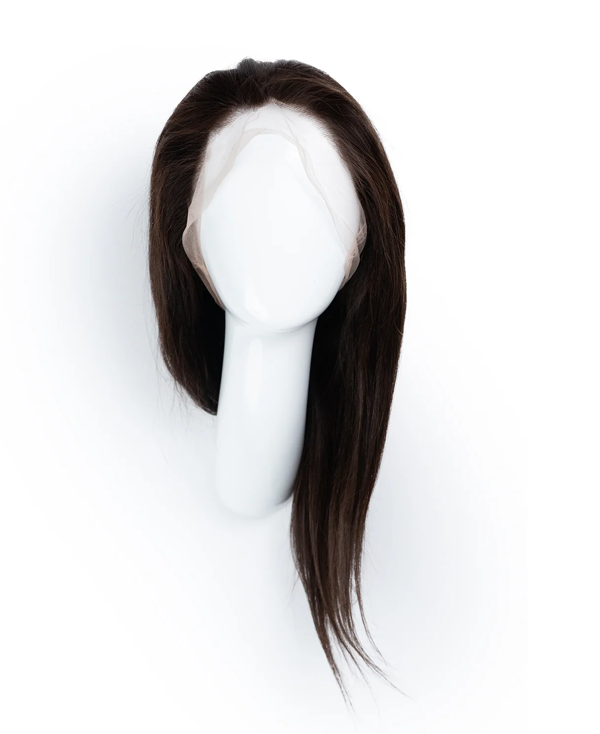 full lace human wig - 12" chocolate brown. - Image 7