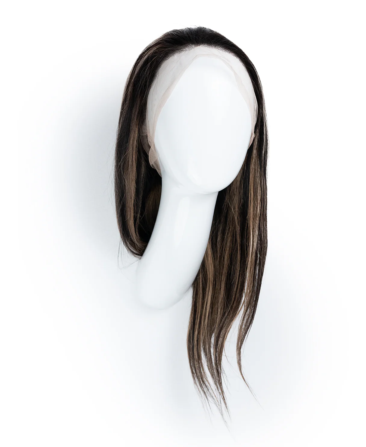 full lace human wig - 12" dark highlights. - Image 6
