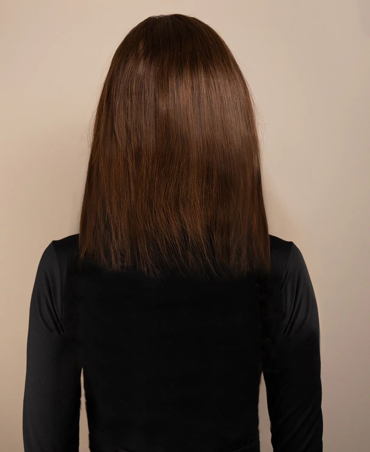full lace human wig - 12" medium brown. - Image 2