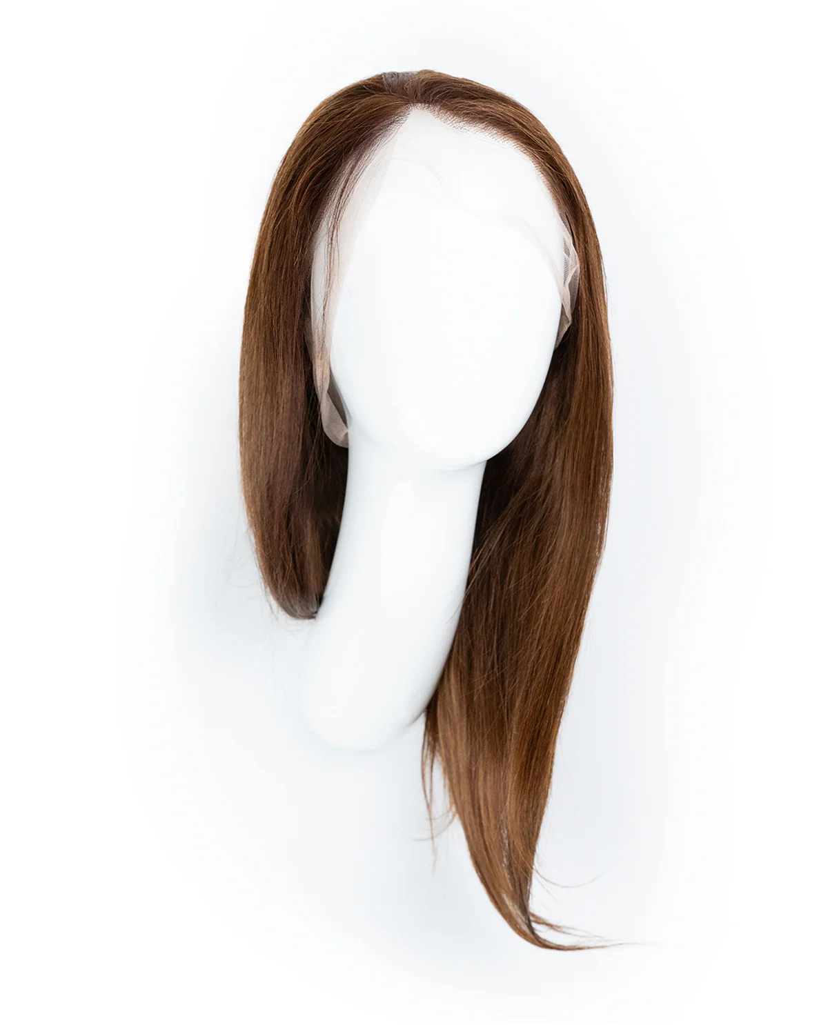 full lace human wig - 12" medium brown. - Image 5