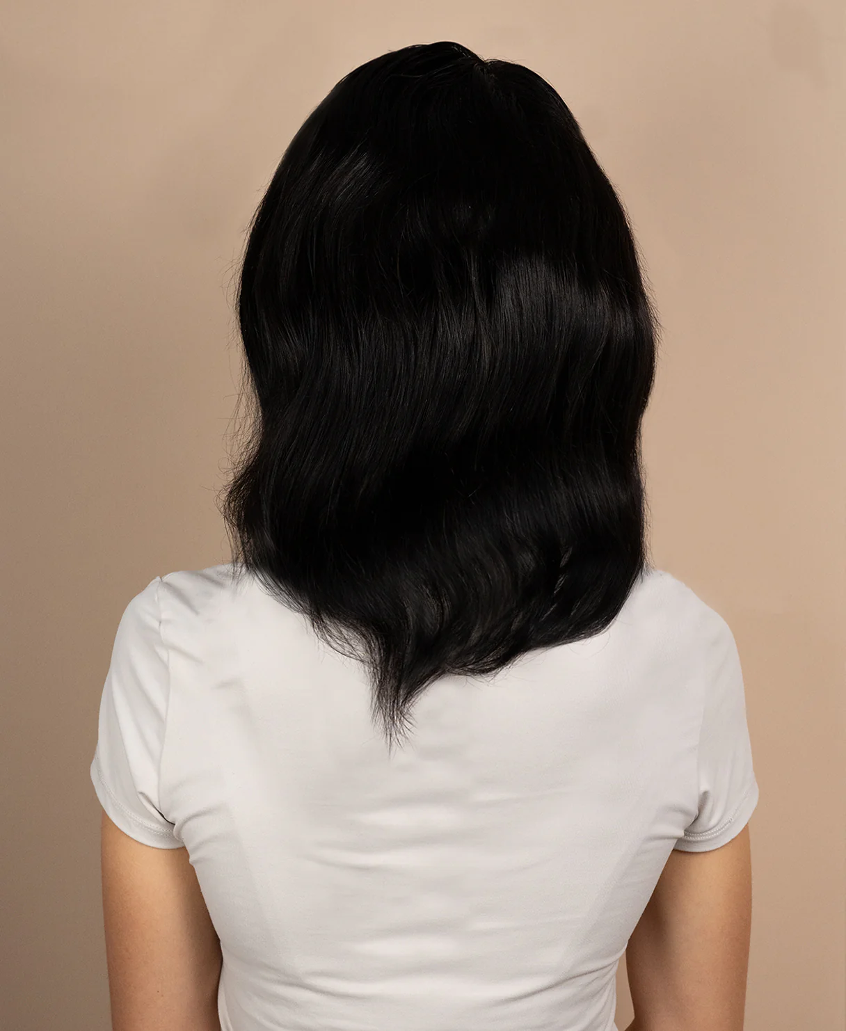 full lace human wig - 12" natural black. - Image 2