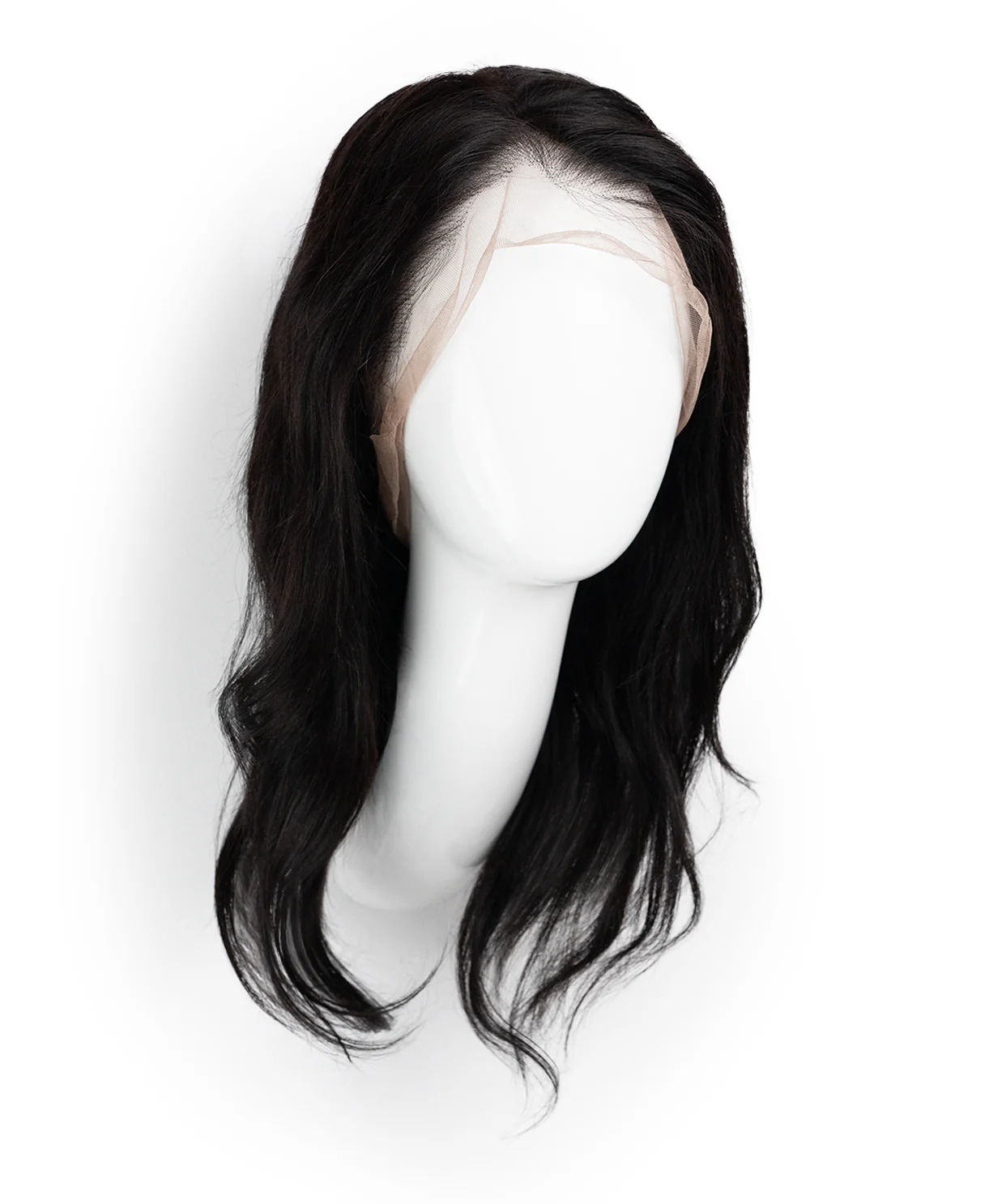 full lace human wig - 12" natural black. - Image 6