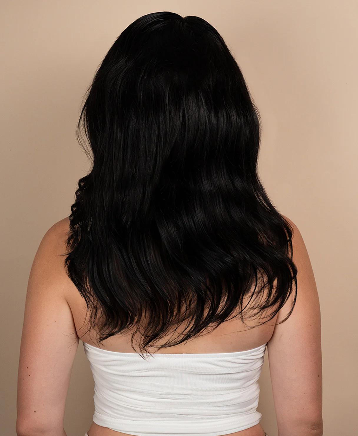 full lace human wig - 14" natural black. - Image 2
