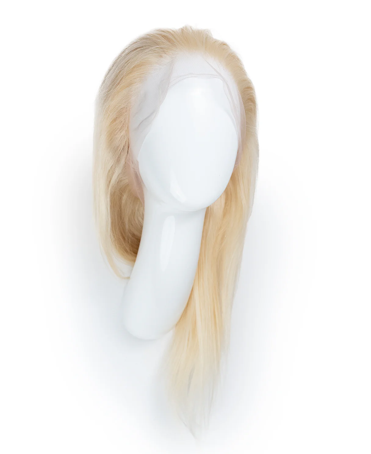 full lace human wig - 12" platinum blonde. - Image 5