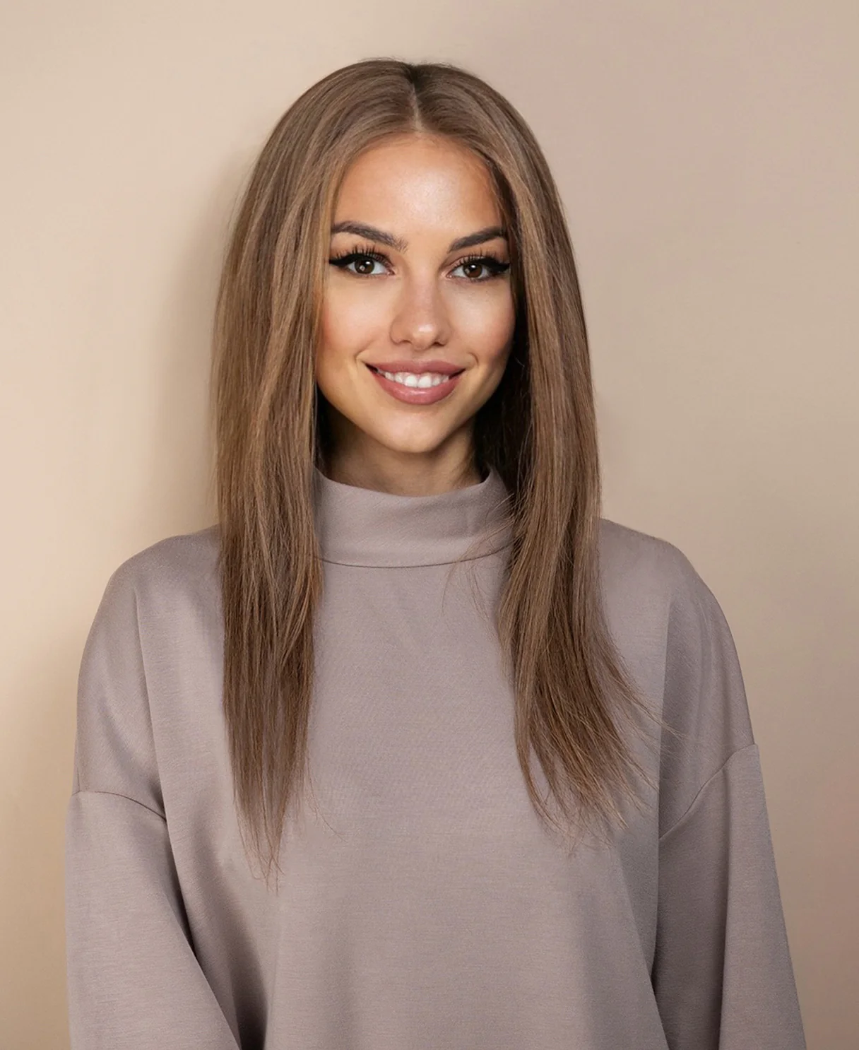 full lace human wig - 14" ash.