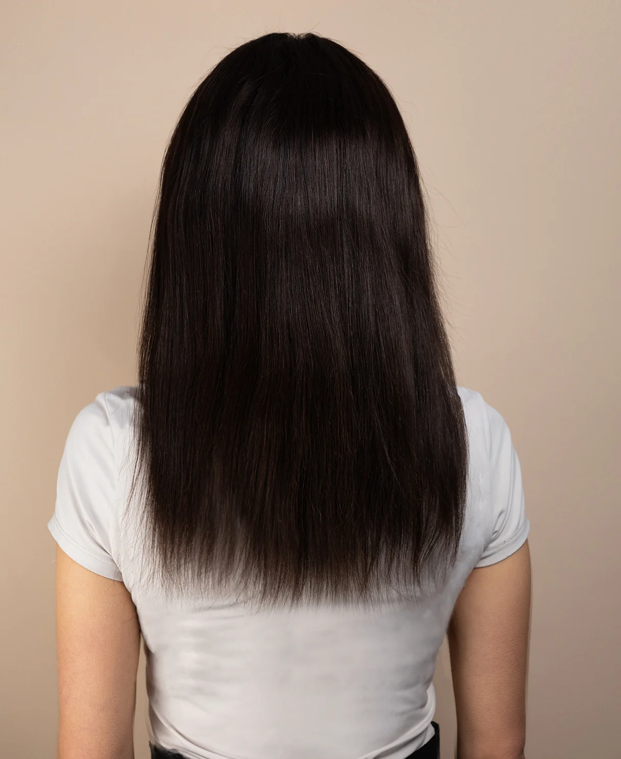 full lace human wig - 14" chocolate brown. - Image 2