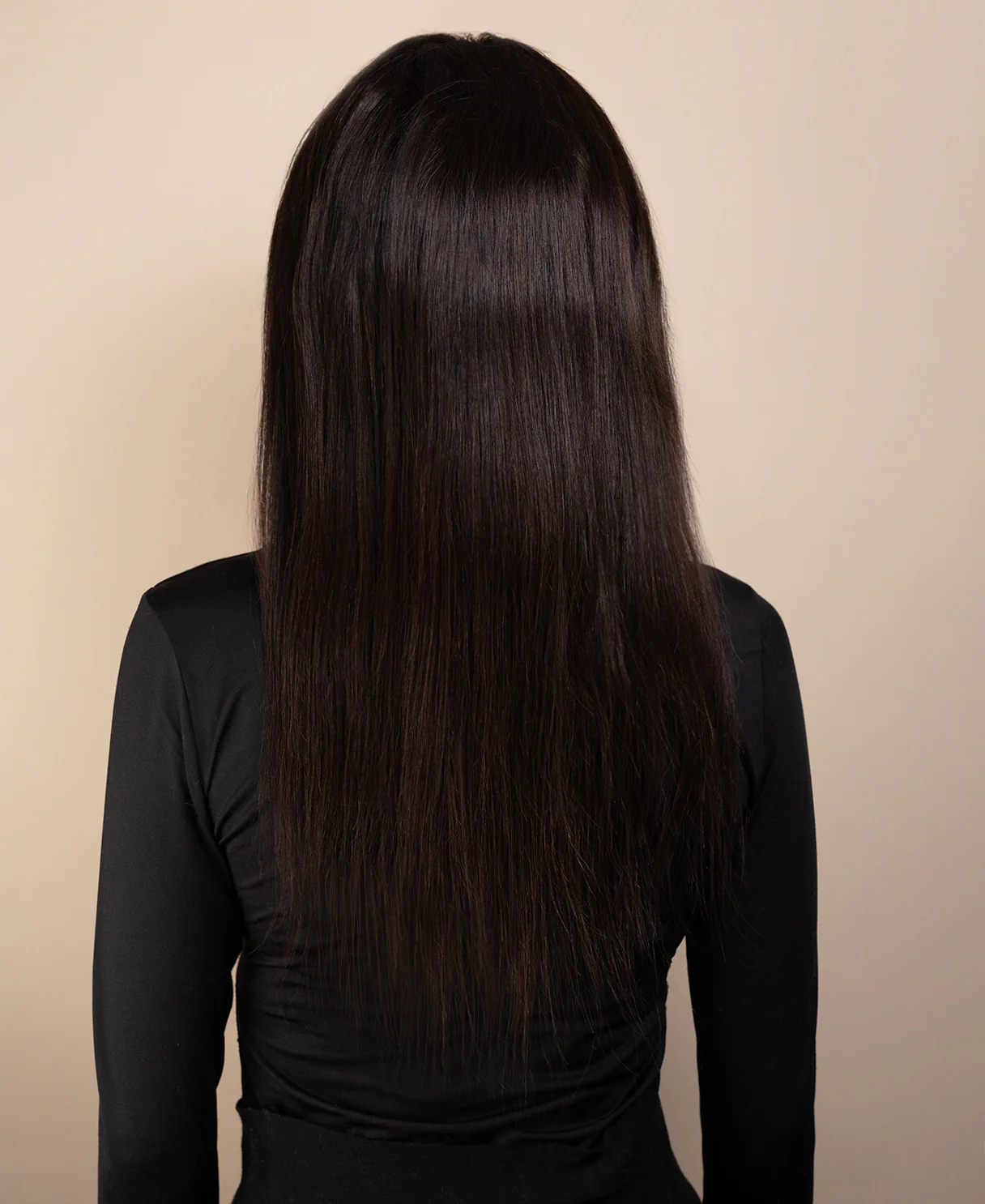 full lace human wig - 16" chocolate brown. - Image 2