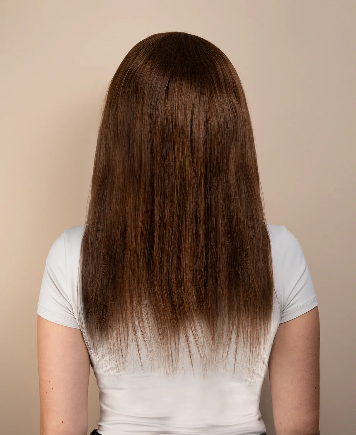 full lace human wig - 16" medium brown. - Image 3