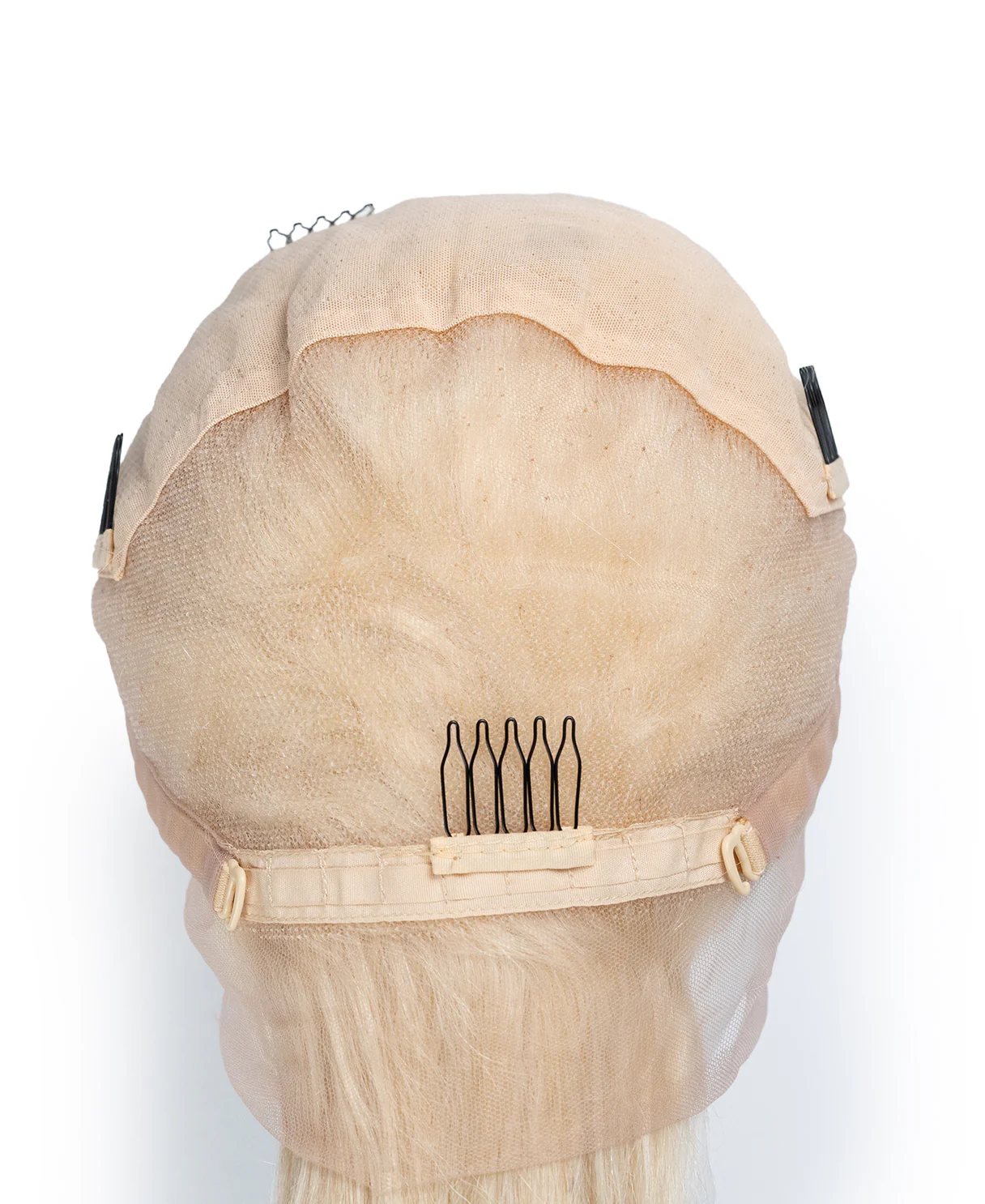 full lace human wig - 16" platinum blonde. - Image 4