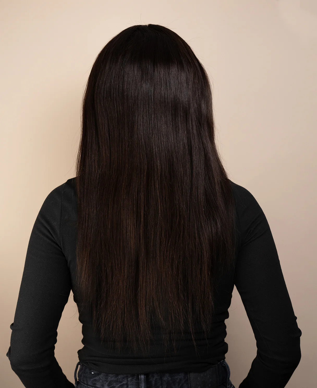 full lace human wig - 18" chocolate brown. - Image 2