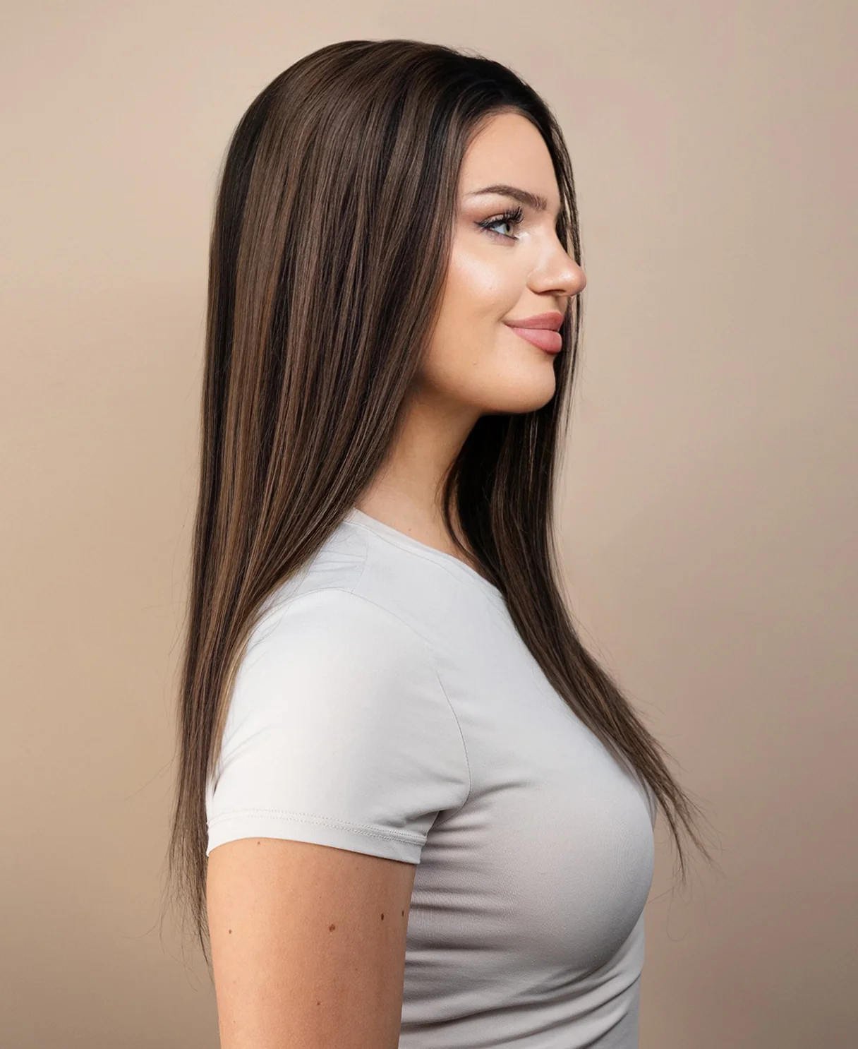 full lace human wig - 18" dark highlights. - Image 3