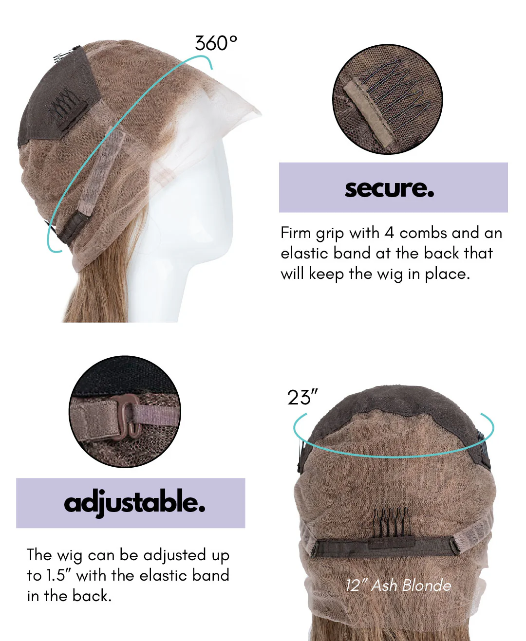full lace human wig - 18" medium brown. - Image 7