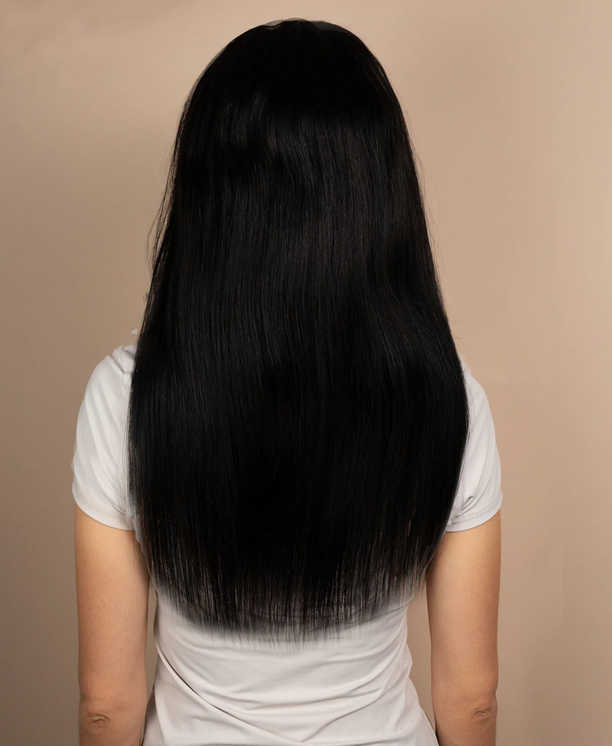 full lace human wig - 18" natural black. - Image 2