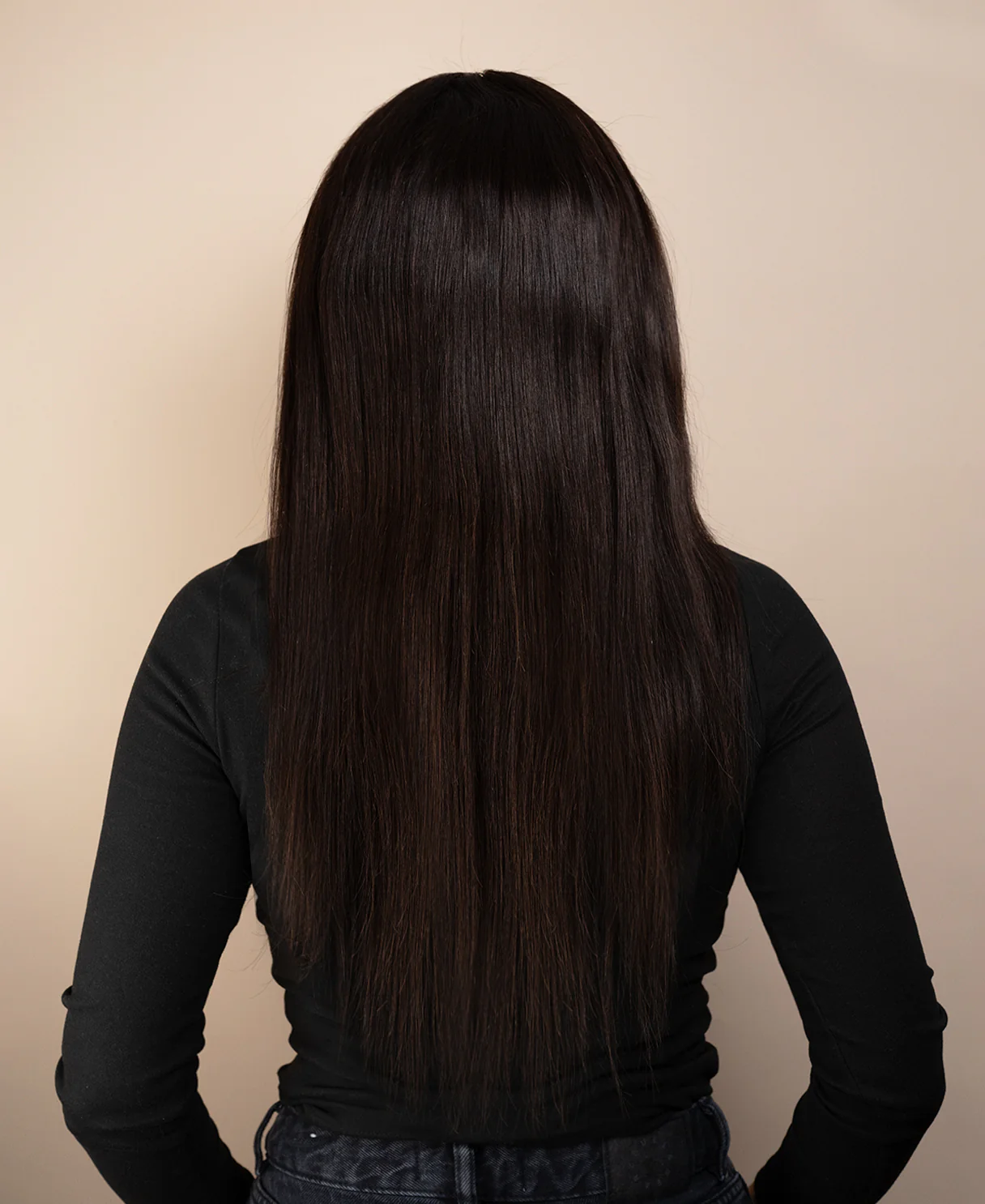 full lace human wig - 20" chocolate brown. - Image 2
