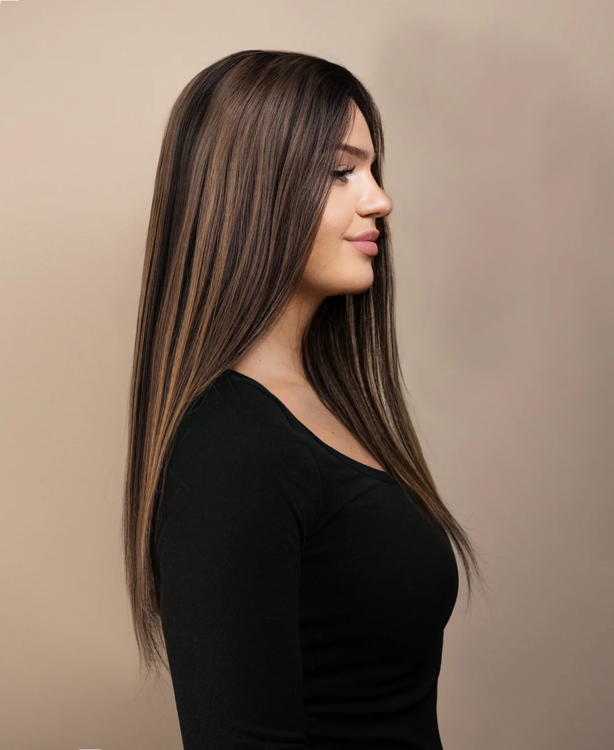full lace human wig - 20" dark highlights. - Image 3