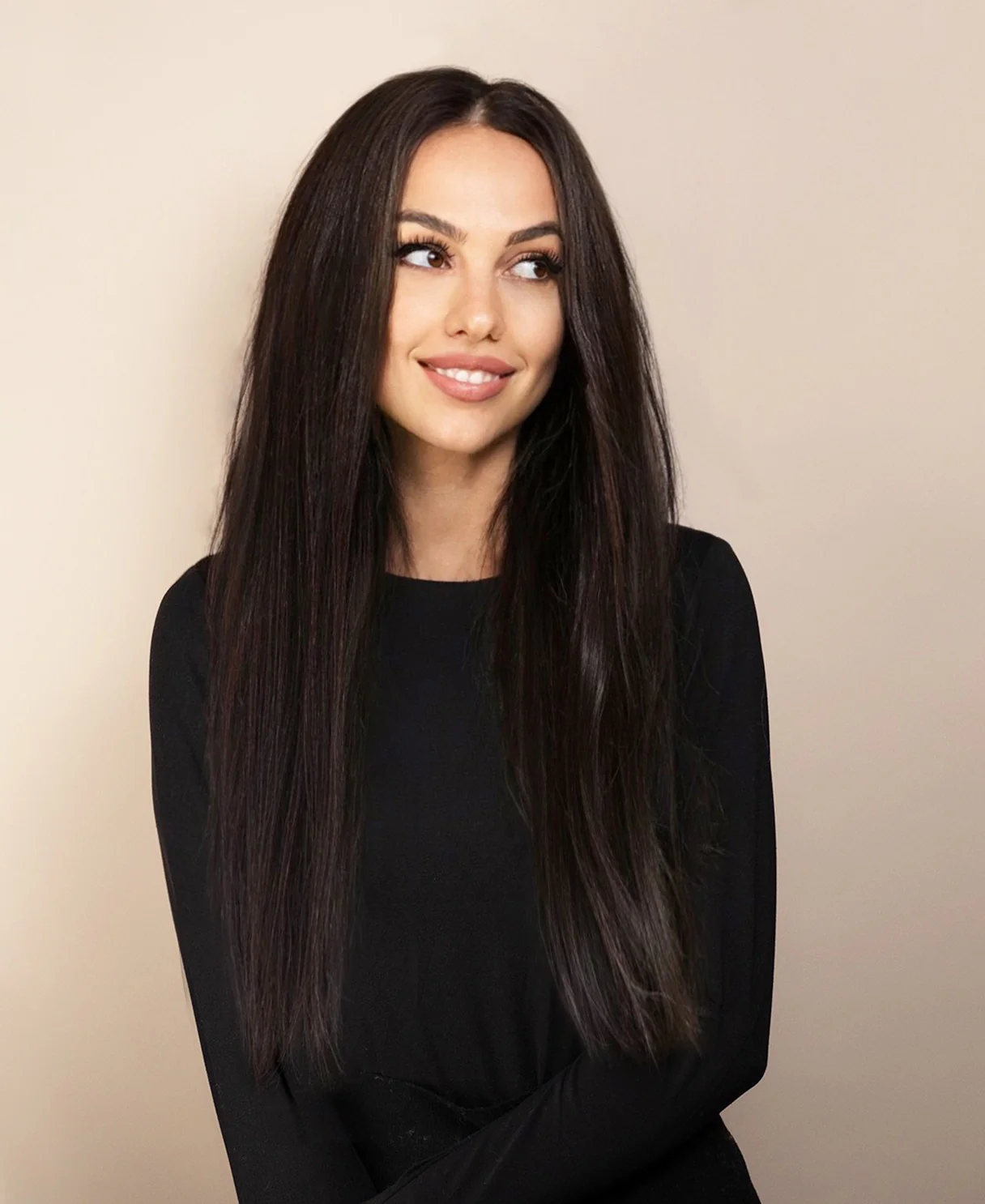 full lace human wig - 22" chocolate brown.