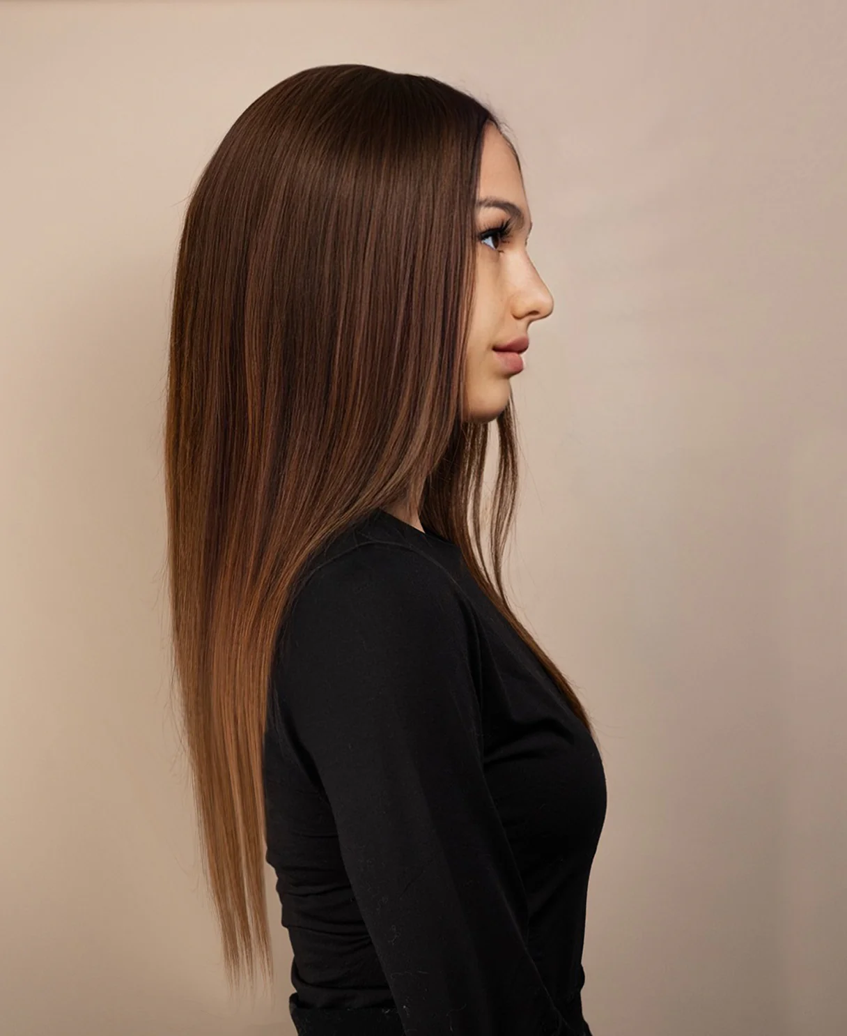 full lace human wig - 22" medium brown. - Image 3