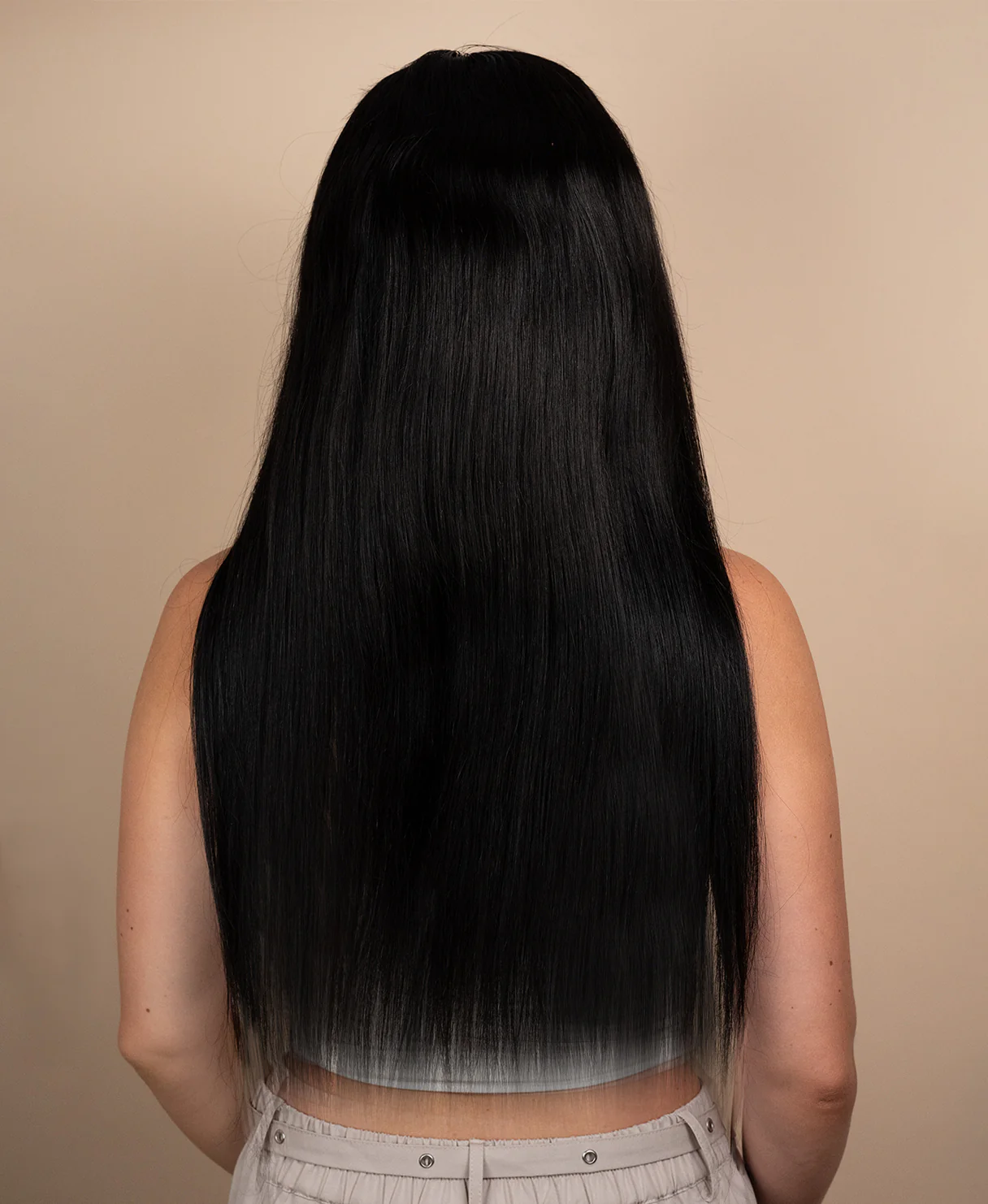 full lace human wig - 22" natural black. - Image 2