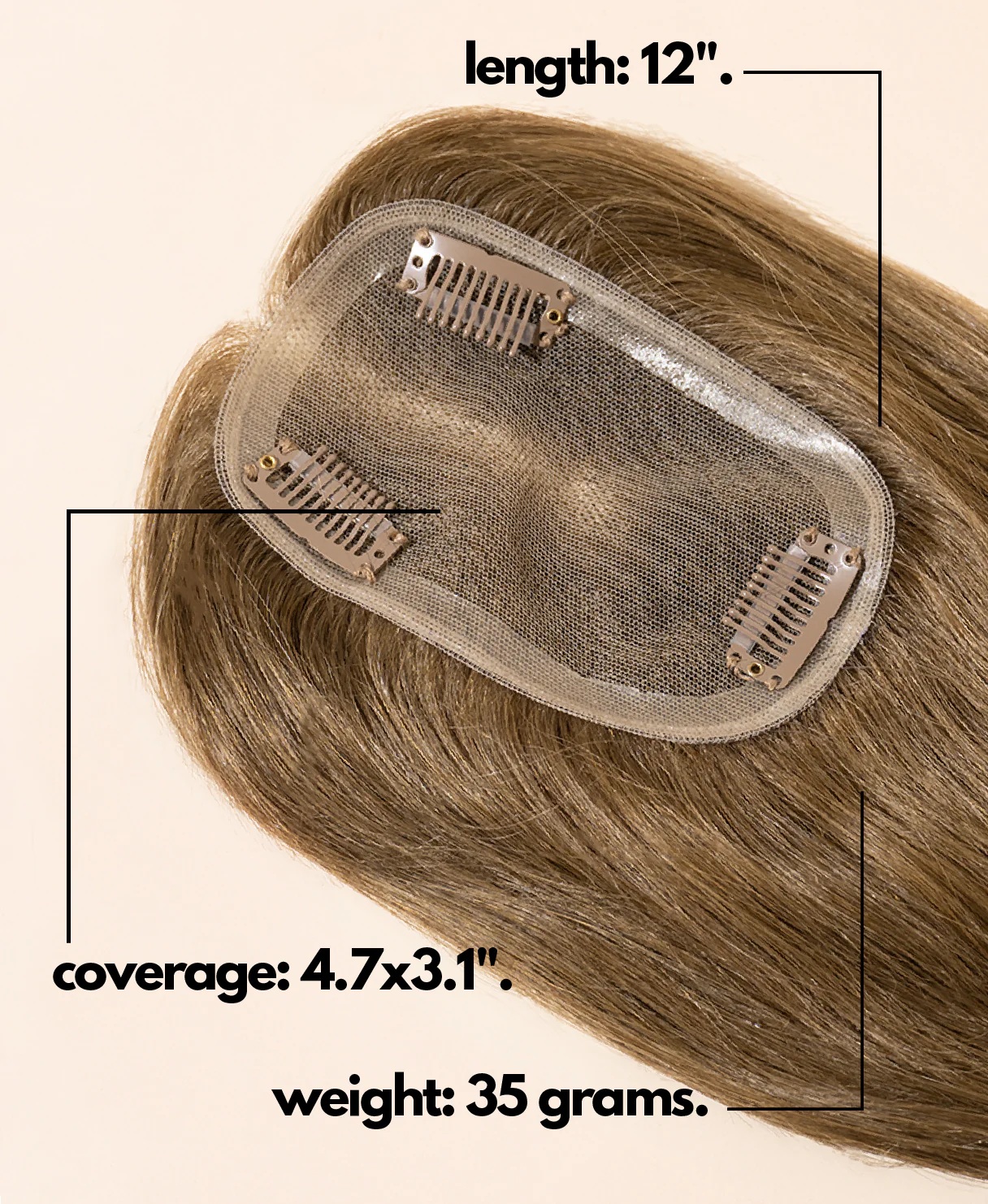 hair topper 12" dark blonde. - Image 4