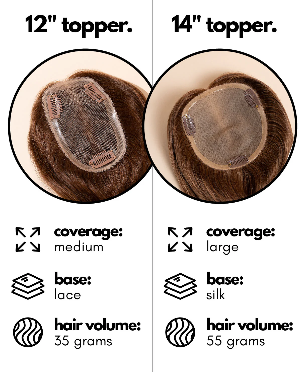 hair topper 12" medium brown. - Image 7