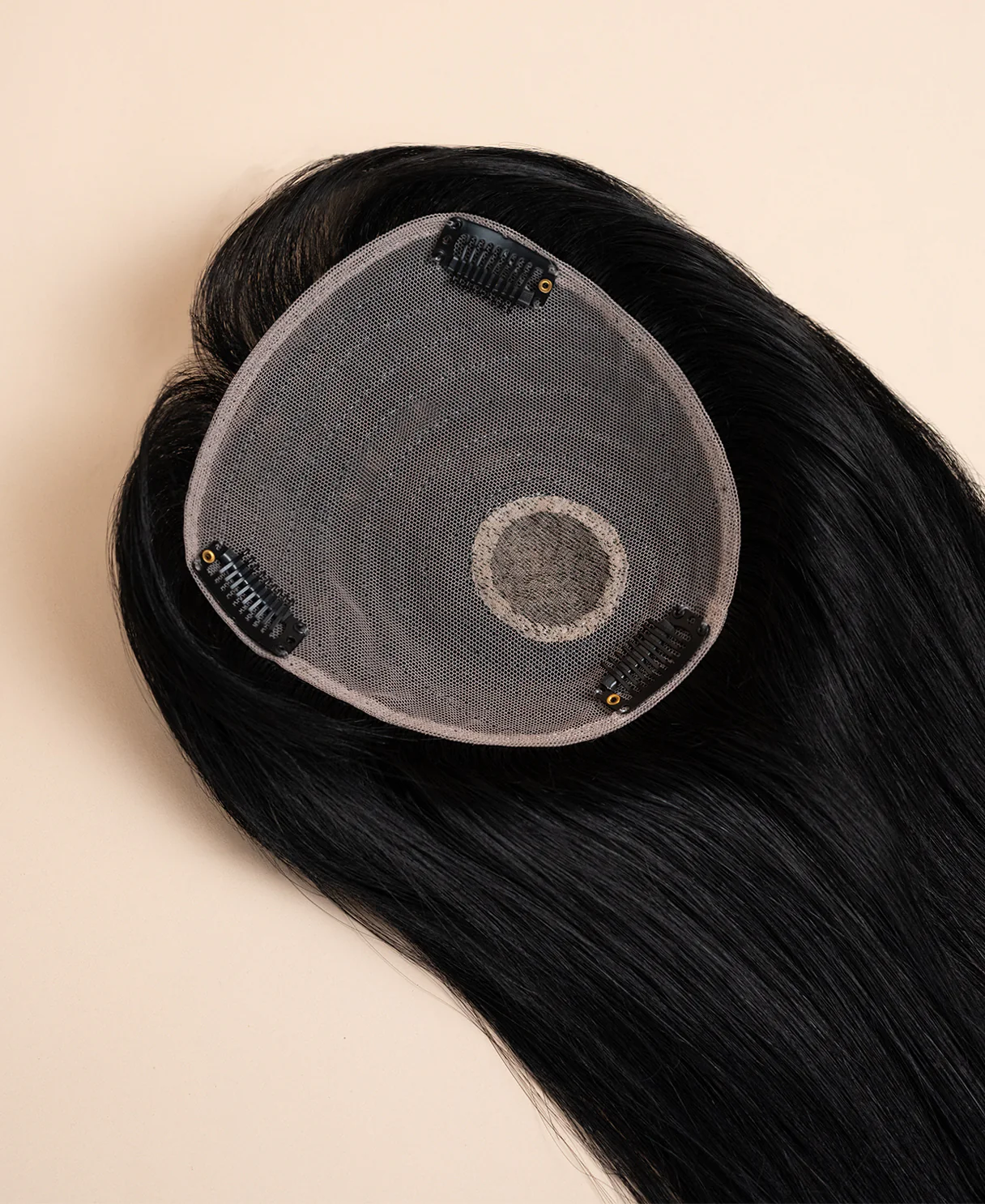 hair topper with bangs 12" jet black. - Image 4