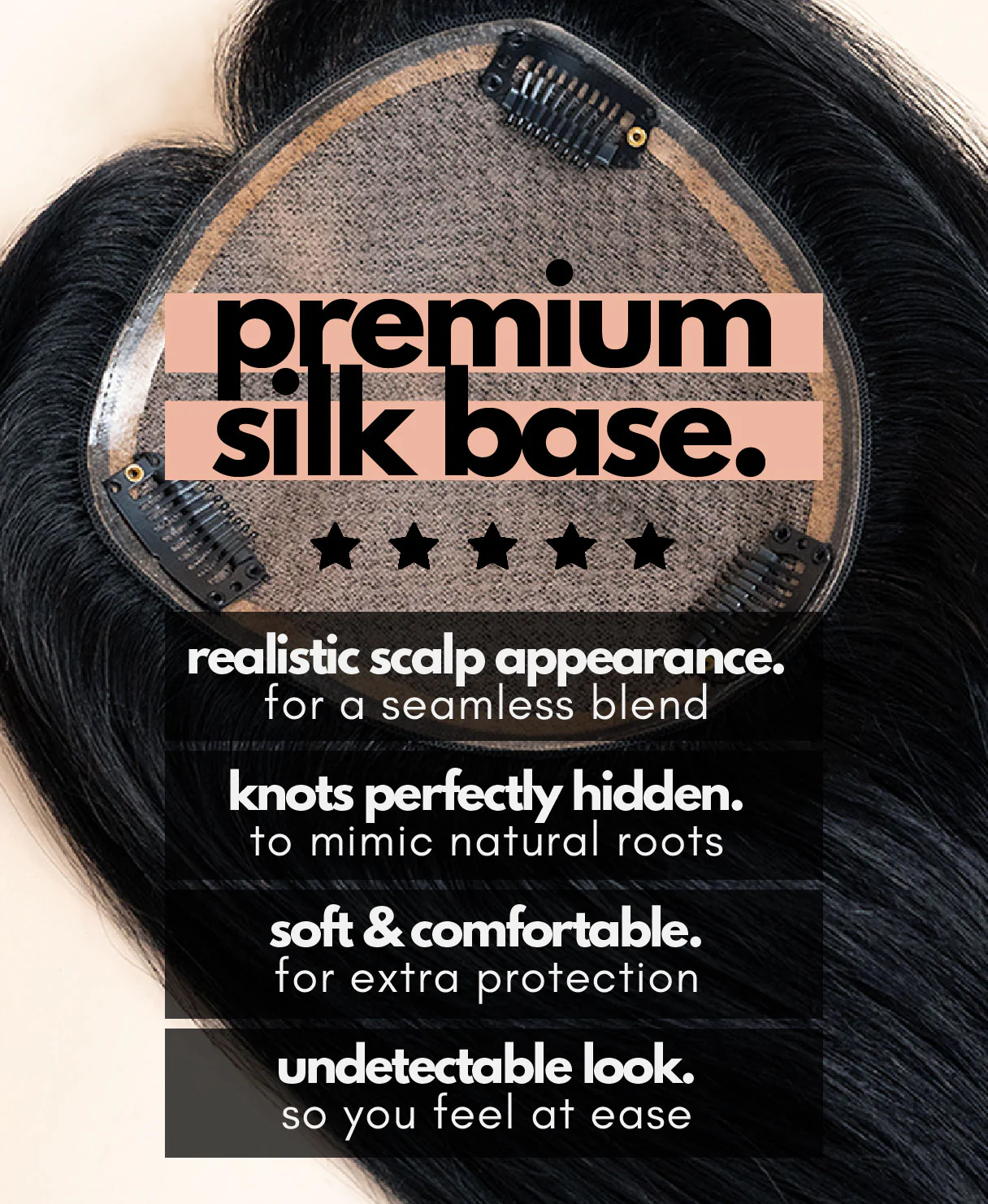 premium hair topper 14" jet black. - Image 3