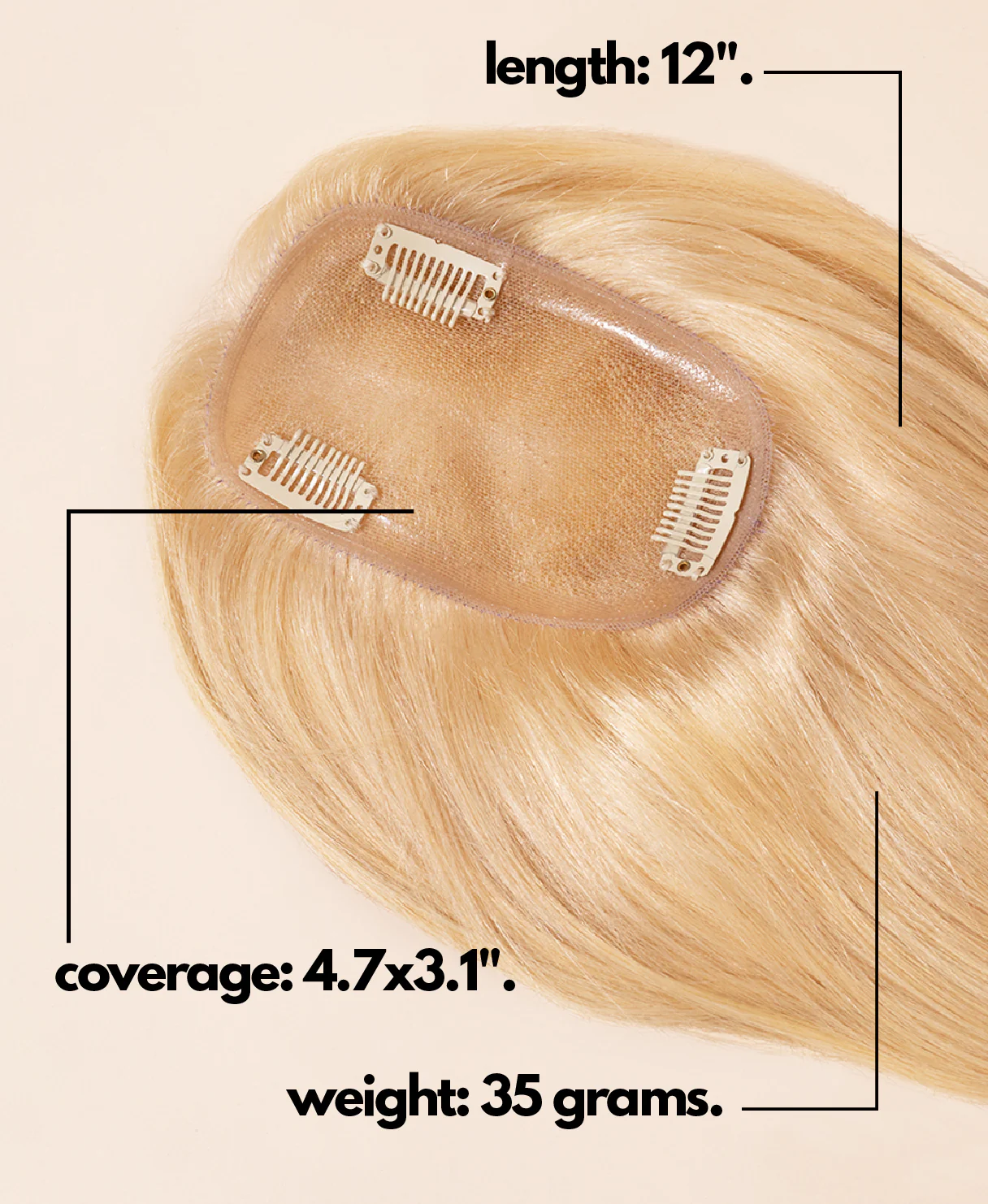 hair topper 12" light blonde. - Image 4