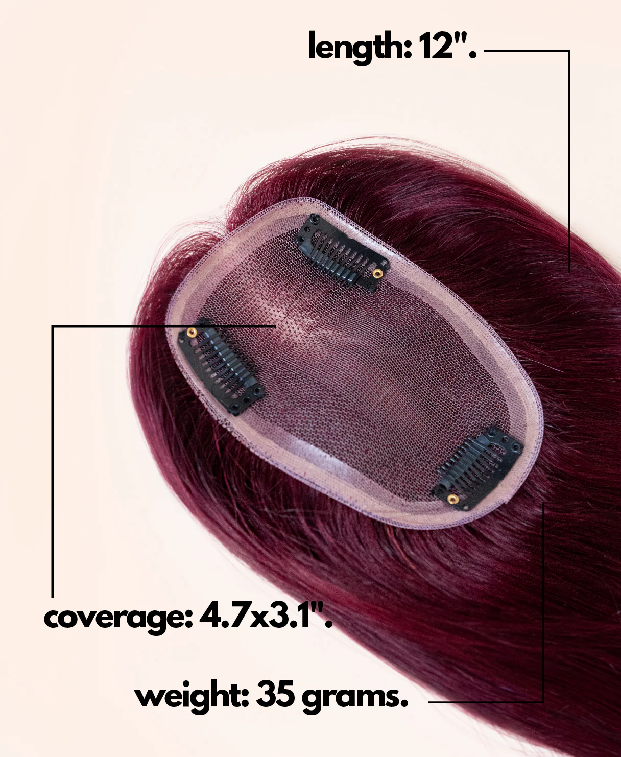 hair topper 12" cherry red. - Image 4