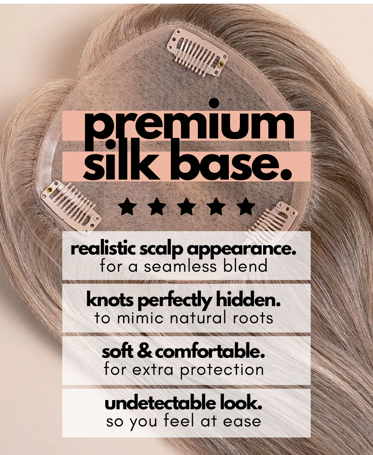 premium hair topper 14" ash blonde. - Image 3