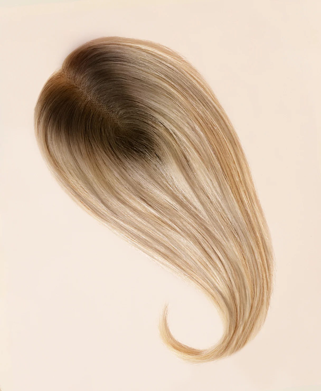 premium hair topper 14" rooted blonde highlights. - Image 2
