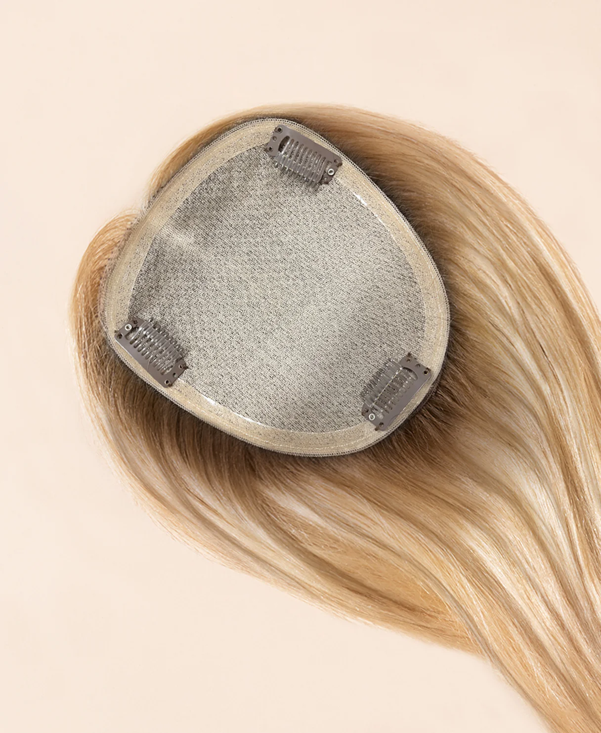 premium hair topper 14" rooted blonde highlights. - Image 3