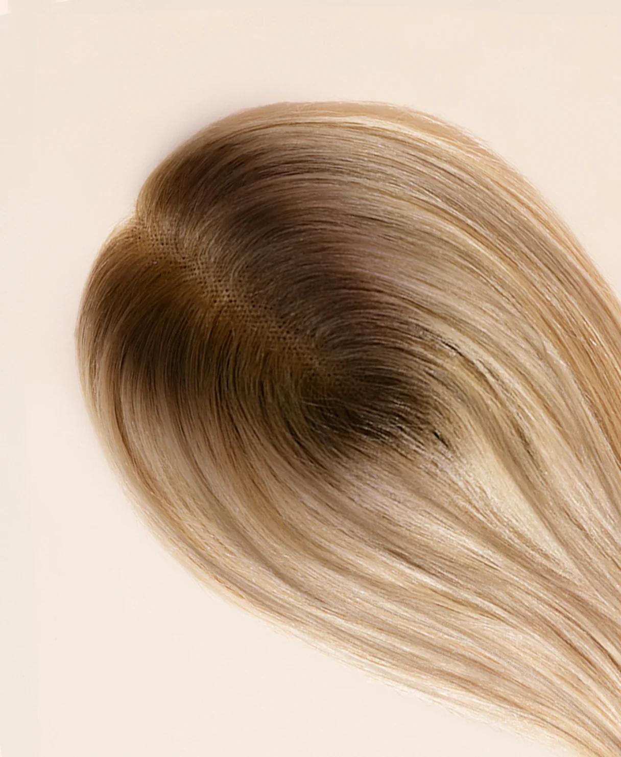 premium hair topper 14" rooted blonde highlights. - Image 4