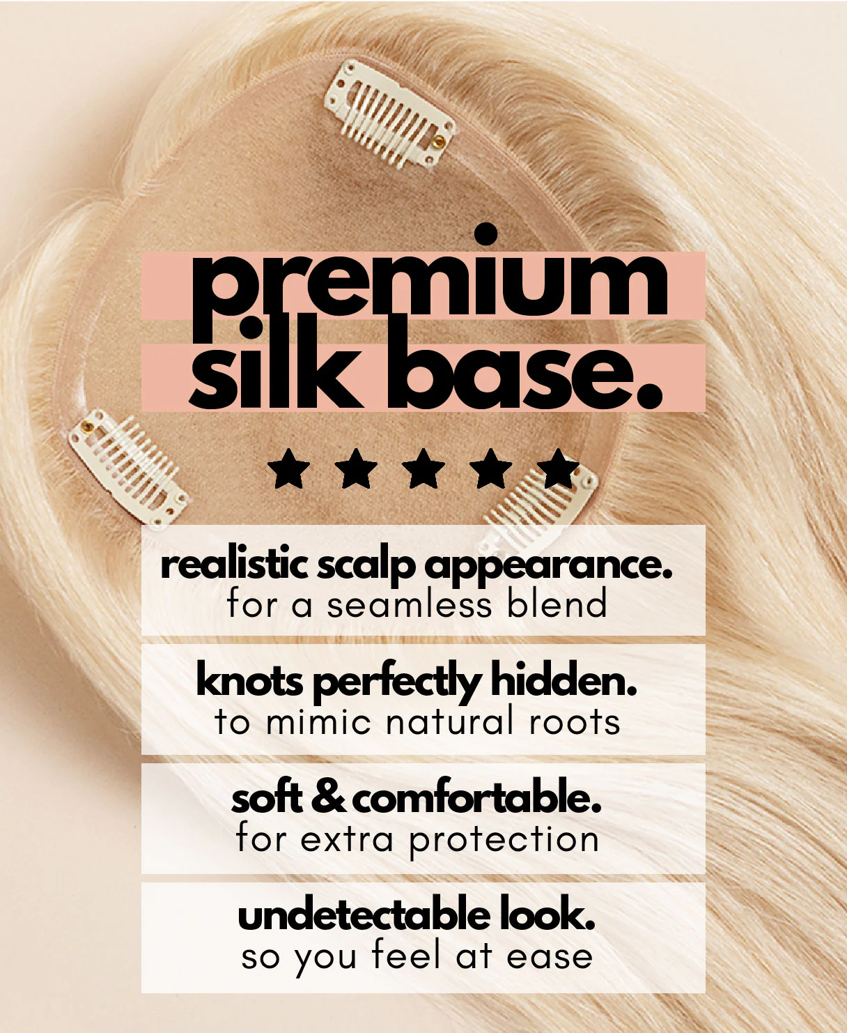 premium hair topper 14" platinum blonde (#60). - Image 3