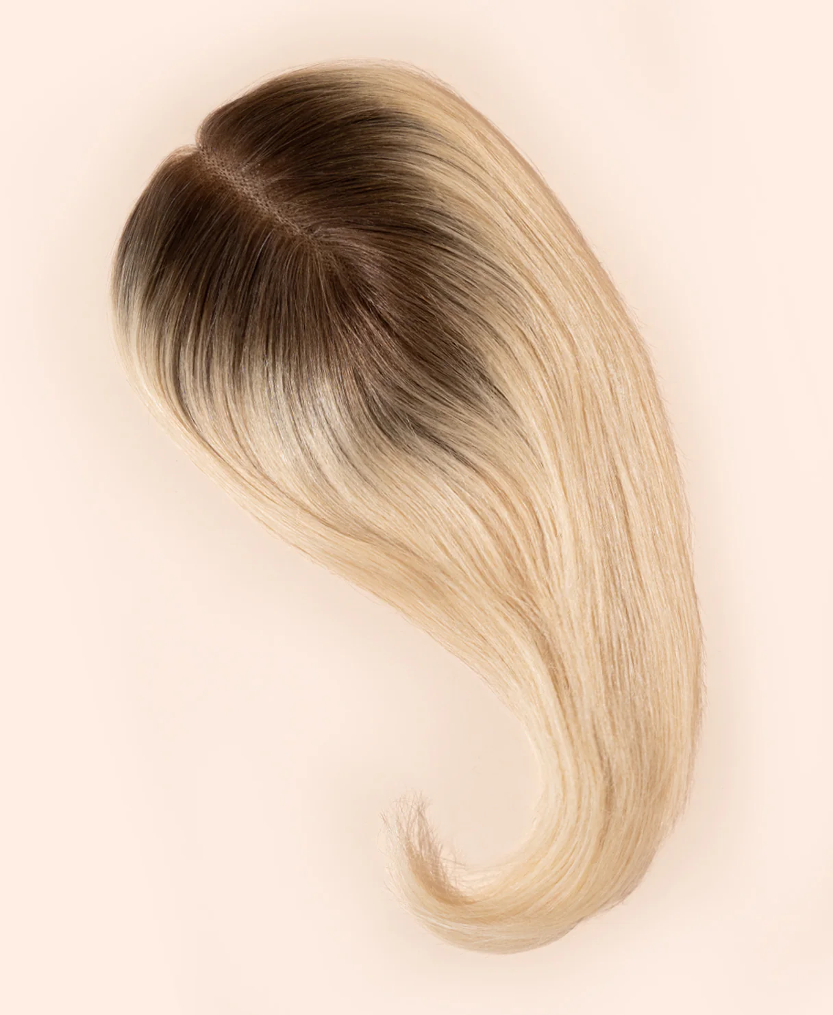 premium hair topper 14" rooted light blonde. - Image 2