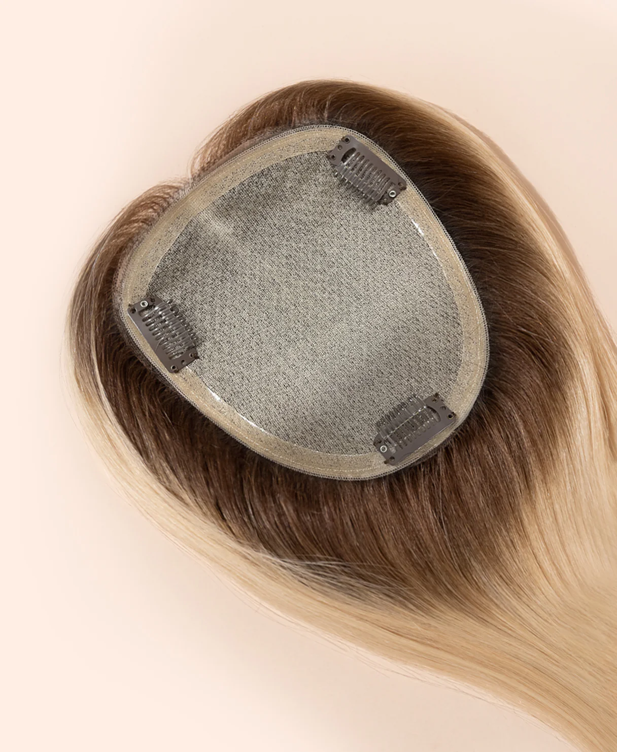 premium hair topper 14" rooted light blonde. - Image 3