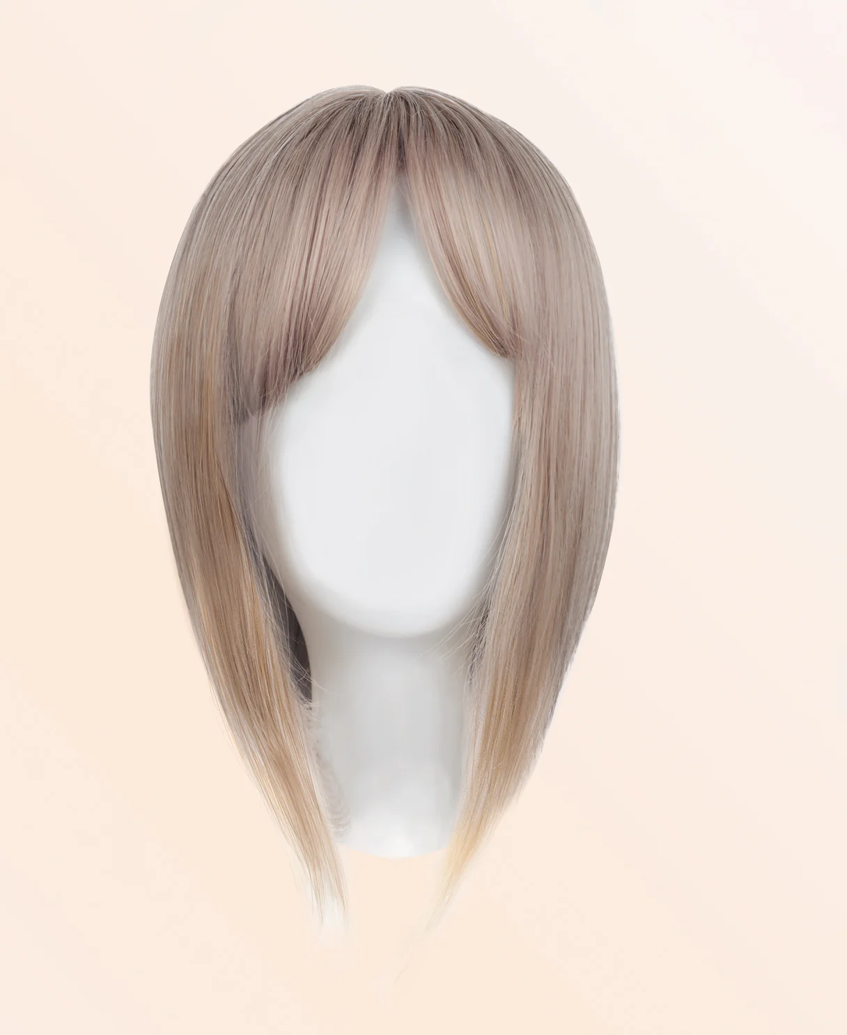 hair topper with bangs 12" ash blonde. - Image 2