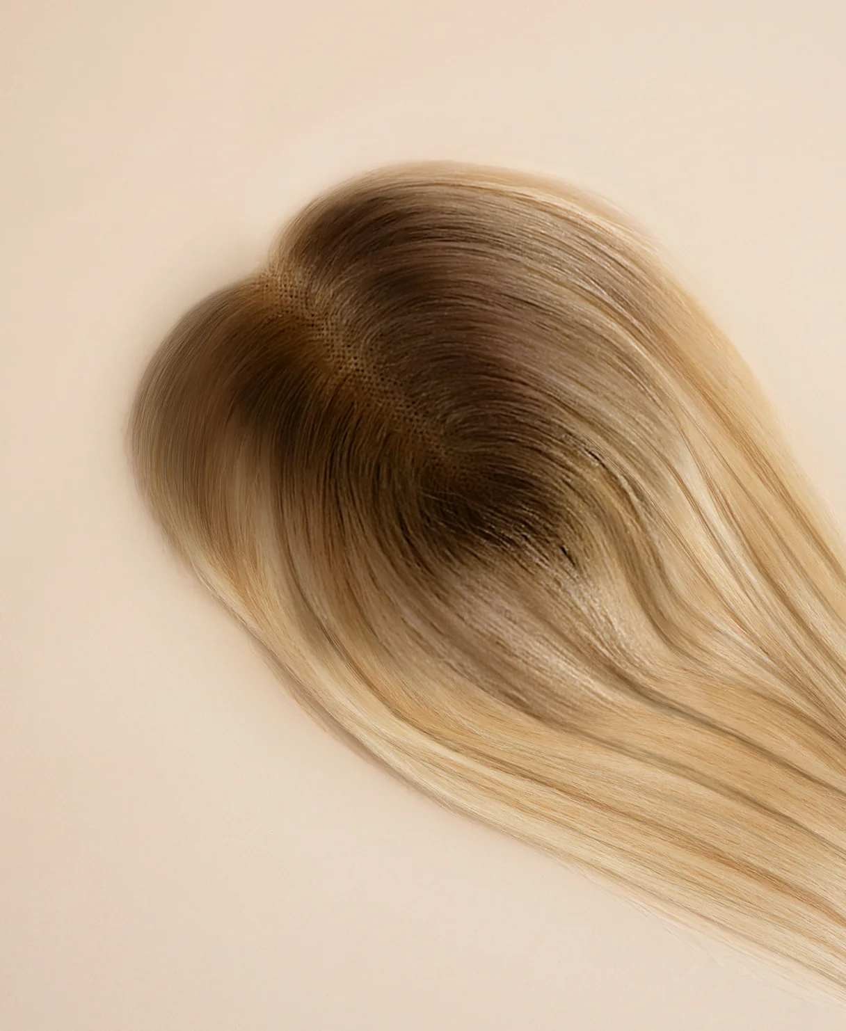 hair topper with bangs 12" rooted blonde highlights. - Image 5