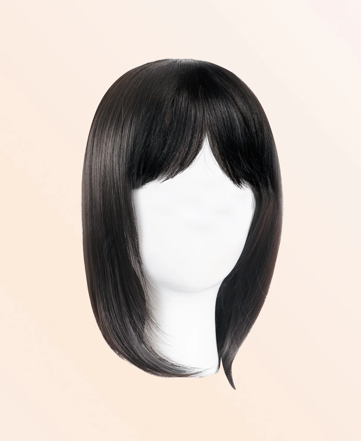 hair topper with bangs 12" natural black. - Image 2