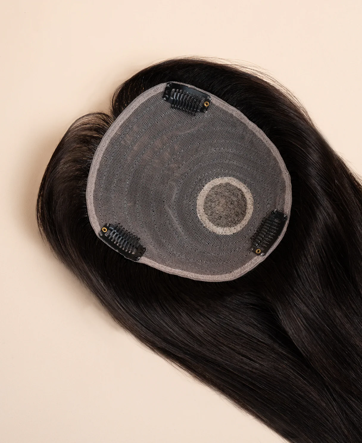 hair topper with bangs 12" natural black. - Image 4
