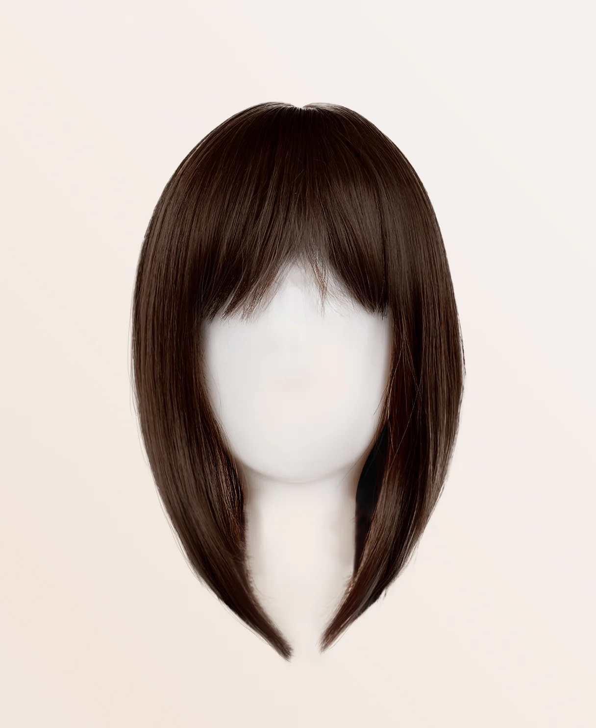 hair topper with bangs 12" chocolate brown. - Image 2